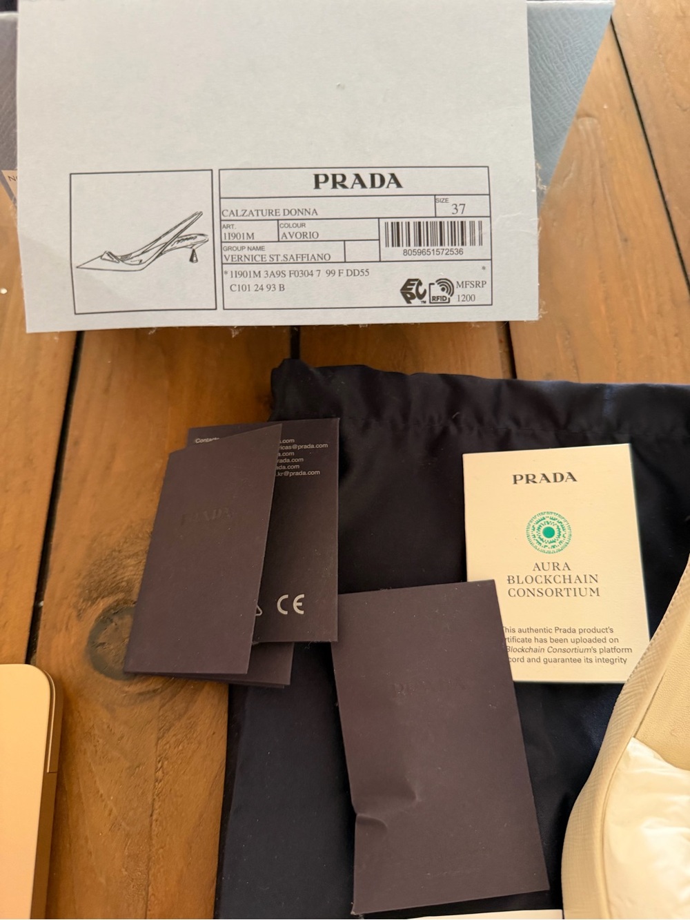 Prada Cream Beige Leather Pumps - Picture 4 of 8